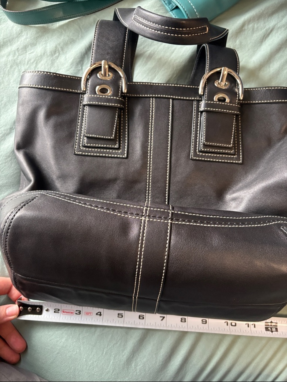 Coach Like New Black Leather Soho Tote Handbag - Picture 13 of 14